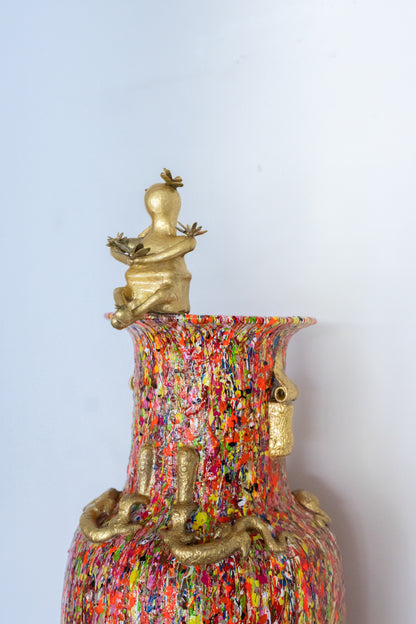 Obbientje splash vase 1/1 - 22 karaat bladgoud