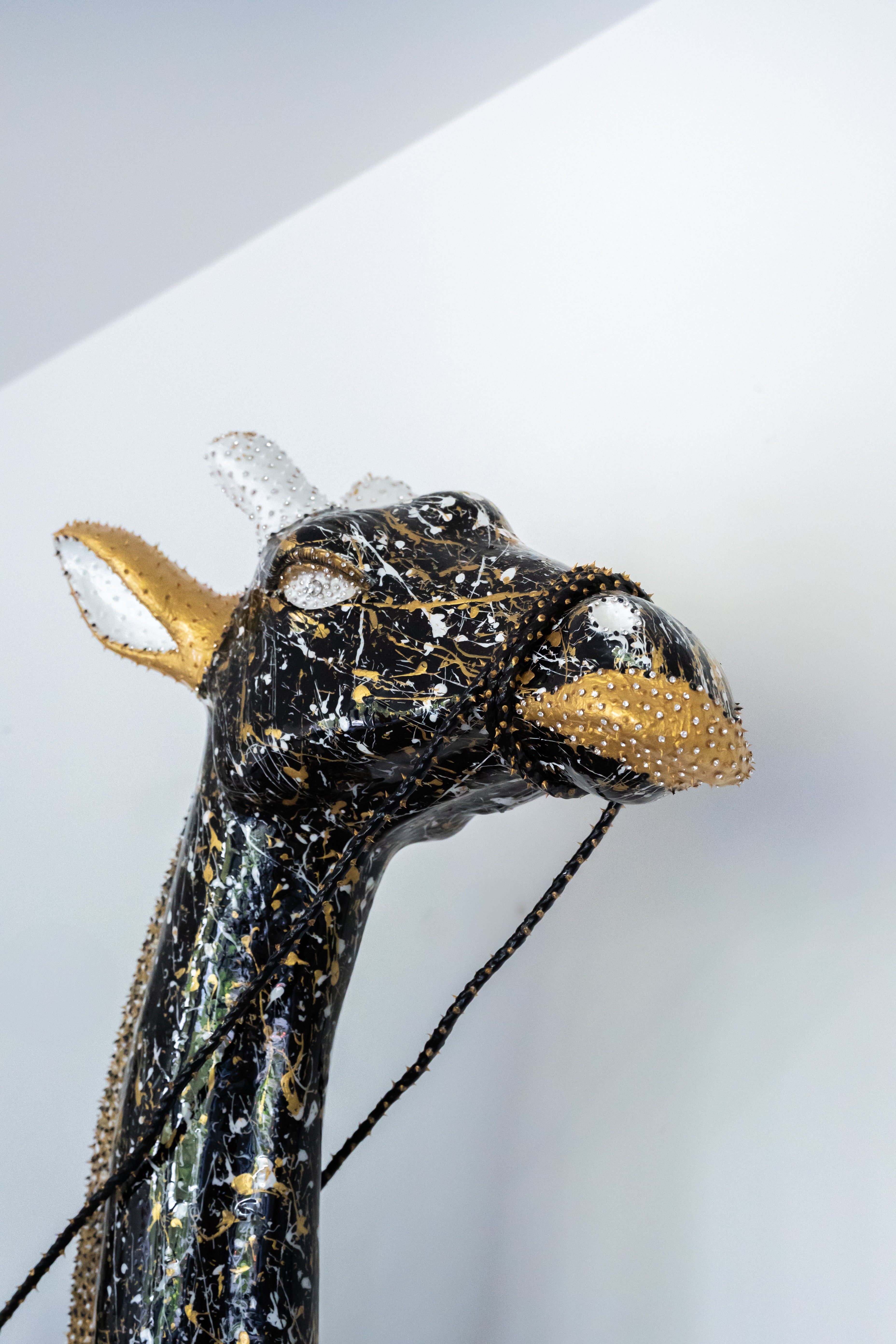 Obby jockey giraffe 1/1 swarovski - bladgoud 22 karaat